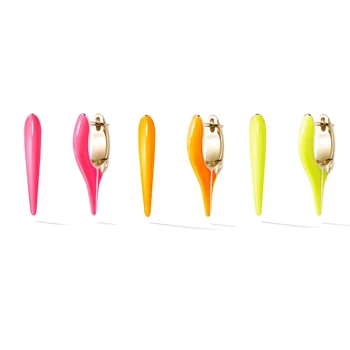 Pastel Neon Smalt Rainbow Dievča Ženy Módne Šperky Multi Piercing Mini Spike Hoop Náušnice
